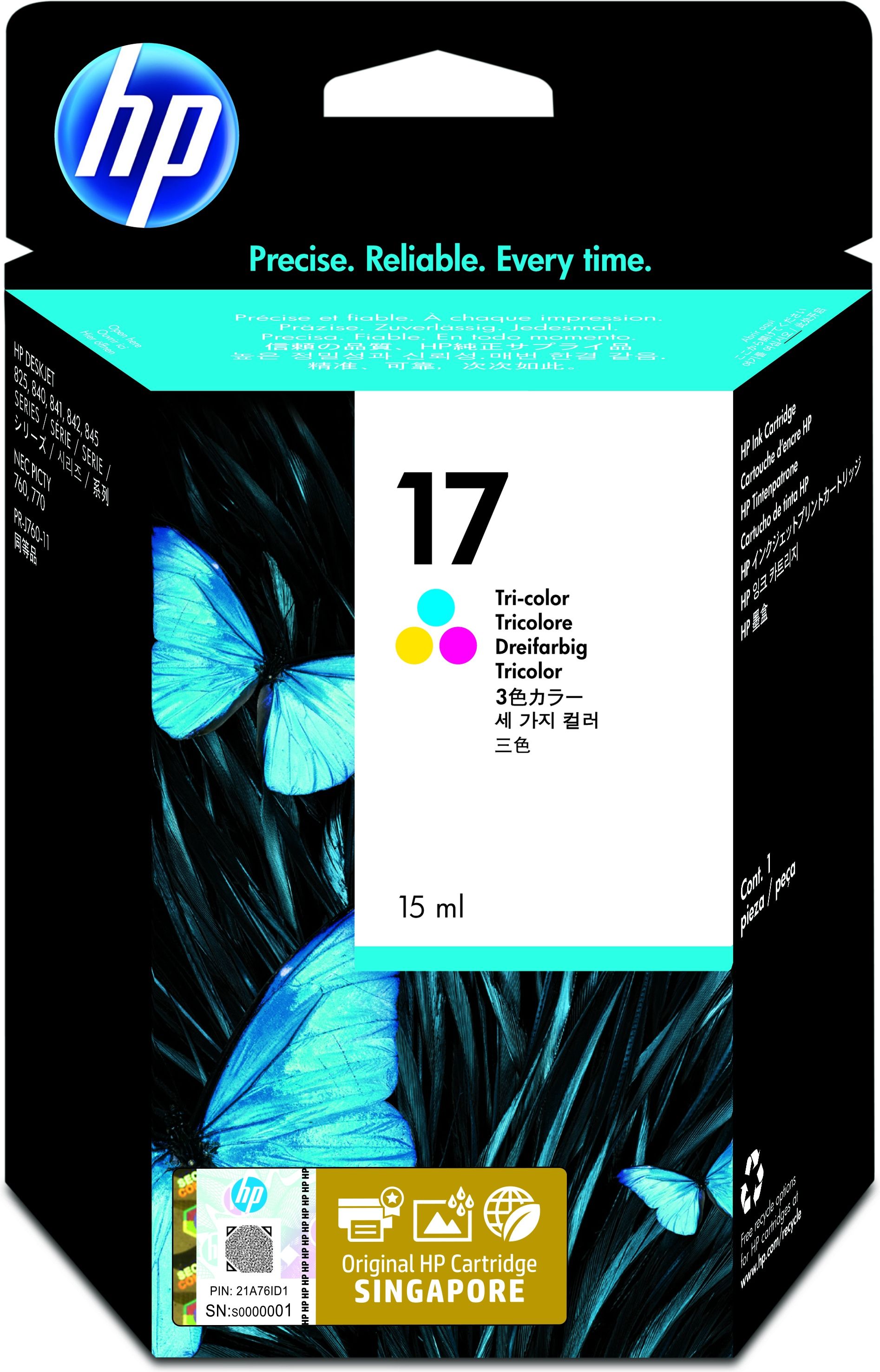 HP 17 - Inktcartridge - Cyaan, Geel, Magenta - 15 ml - Origineel
