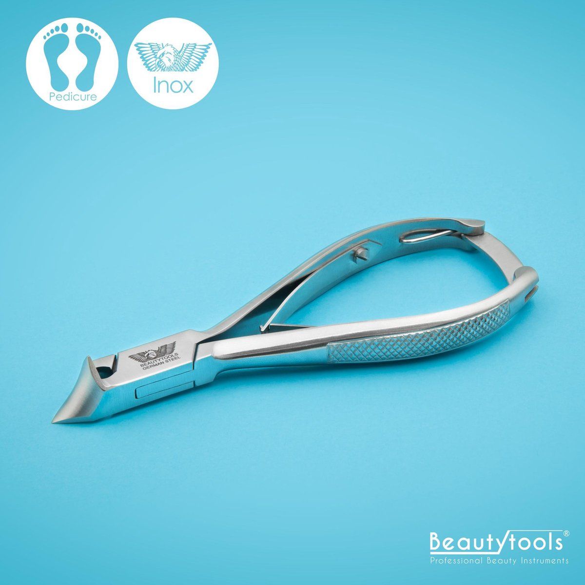 Beautytools.be INOX Nagelknipper/Nageltang Voor Ingegroeide Harde Teennagels En Kalknagels - Dwarssnittang (Kopknipper) - 21 mm Gebogen Bek (NN-0003)