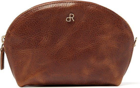 dR Amsterdam Milan Make-up Tasje - Cognac - Leer