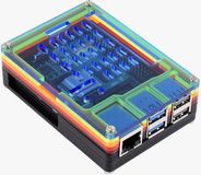 Raspberry Rainbow-colored acrylic housing for the Raspberry Pi 5, with ventilation openings