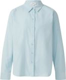 s.Oliver Chemisier Femme Pastel Turquoise Coton Manches Longues Coupe Droite