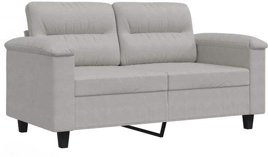 vidaXL Tweezitsbank 120 cm microvezelstof lichtgrijs