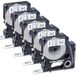 Orison 5 x 45013 S0720530 compatible ruban d'étiquettes noir sur blanc 12mm 7m pour Dymo LabelManager et LabelWriter
