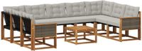 vidaXL Hoek loungeset Acaciahout Naturel en lichtgrijs