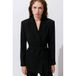 Mango double breasted blazer met ceintuur - zwart