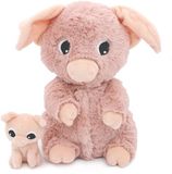 Les duéglingos Les Ptipotos Barbekiou Varken Knuffel Moeder en Baby Roze