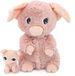Les duéglingos Les Ptipotos Barbekiou Varken Knuffel Moeder en Baby Roze