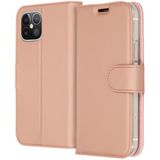 Accezz Softcase Booktype iPhone 12 6.1 inch - Rosé Goud - Kunstleer
