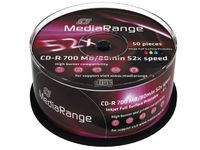 MediaRange MR208 CD-R - 700MB - 52x - Cakebox - 50 Pack