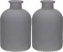 Jodeco Bloemenvaas Avignon Fles model Glas Mat grijs 2 stuks