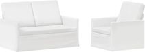 vidaXL - Canapé - 2 - pcs - Blanc - Tissu