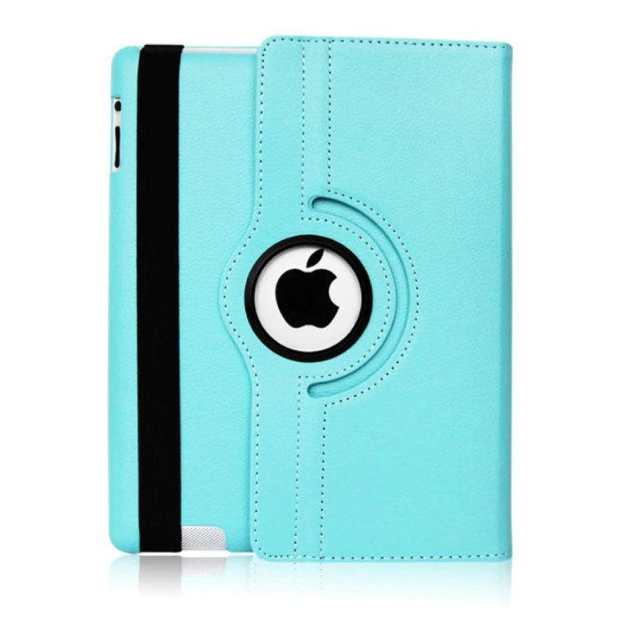 Stuff Certified Leren Vouwbare Cover voor iPad 3 - Multifunctioneel Hoesje Case Lichtblauw