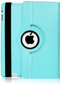 Stuff Certified Leren Vouwbare Cover voor iPad 3 - Multifunctioneel Hoesje Case Lichtblauw