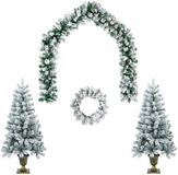 vidaXL Mini-kerstbomenset - 120 cm - PVC - Groen en Wit