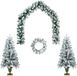 vidaXL Mini-kerstbomenset - 120 cm - PVC - Groen en Wit
