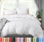 Utopia Bedding 3-delige dekbedovertrekset (koningin, wit) dekbedovertrek + 2 kussenslopen zachte hotelkwaliteit kreuk- en vervagingsbestendig