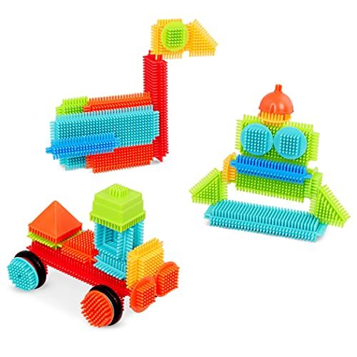 Bristle Blocks 10126478 Bouwstenen om te steken, 50 delen in emmer, meerkleurig