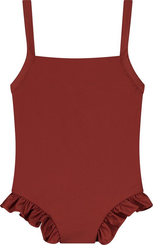 Supercute Badpak Meisjes Rood/Bruin Maat 98 - Lange Mouw