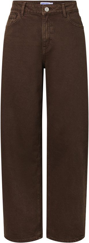Pieces Jeans Pcgrace Mw Barrel Ank Jeans Noos Bc 17165934 Hot Fudge Dames Maat - W31 X L30