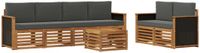 vidaXL Acacia Hout Bank Loungeset 6 Zitplaatsen Natuurlijk en Antraciet