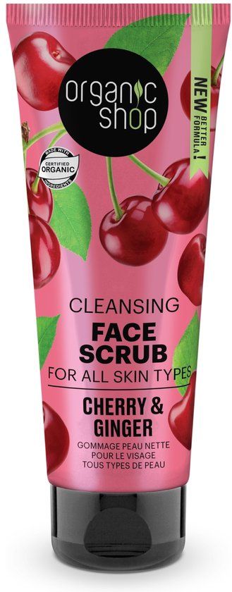Organic Shop - Organic Ginger & Cherry Cleansing Face Scrub - 75ML