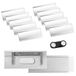 VINATO 10 stuks magneetborden van aluminium voor kleding, krachtige dubbele magneet, zonder naald, professioneel voor werk, beurzen en school (72 x 35 mm)