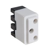 Wit stopcontact met tweepolige stekker, TT verspringend, 250 V, 10 A