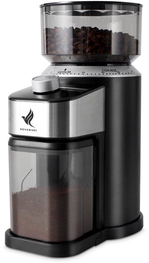 NovaWare Koffiemolen Pro – Elektrische Koffiemolen – Koffiebonen maler – Koffiemaler - Coffee Grinder - Zwart