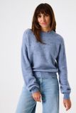 Garcia Femme Pull Uni Bleu Manches longues