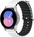 By Qubix - Ocean Style bandje - Wit / zwart - Geschikt voor Garmin Venu 2 / Garmin Venu 3 - Smartwatch bandje 22mm