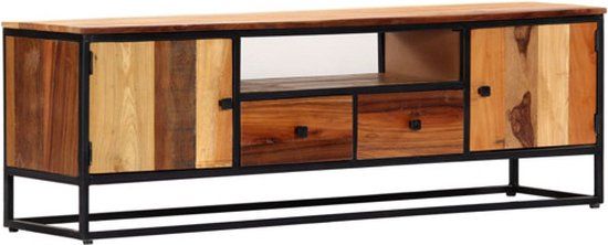 vidaXL Tv-meubel 120x30x40 cm massief gerecycled hout en staal