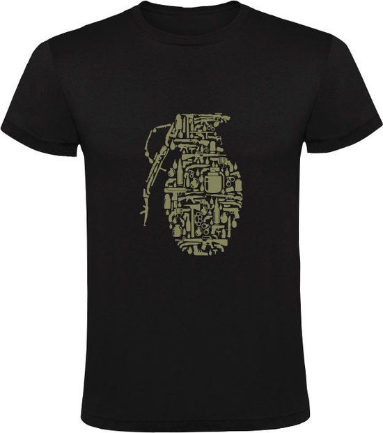 Granaat Heren T-shirt - Zwart - 3XL