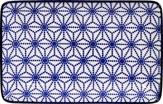 Tokyo Design Studio Nippon Blue Plate Rect 21x13.5cm Star - 8719323532359