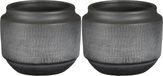 Mica Decorations - plantenpot/bloempot - zwart met relief - D15/H13 cm - 2 stuks