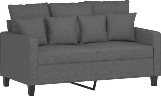 vidaXL Tweezitsbank 120 cm stof donkergrijs