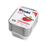 Cuki Aluminium container met deksel - dubbele dikte - 1 portie - rechthoekig [R31L] - gemak formaat - 1 verpakking van 25 stuks
