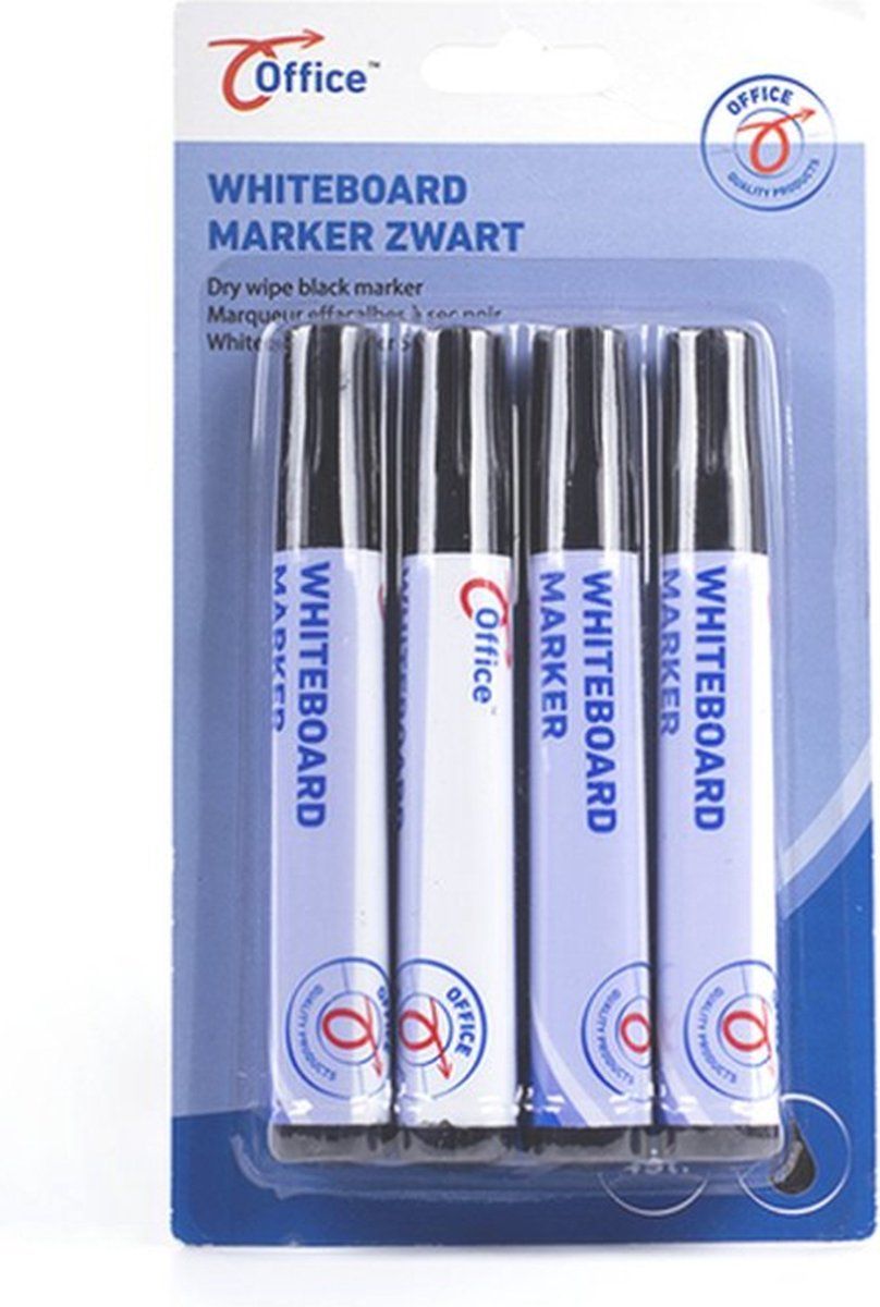 Office Whiteboard Marker - Zwart - 8 stuks - 2 Blisters