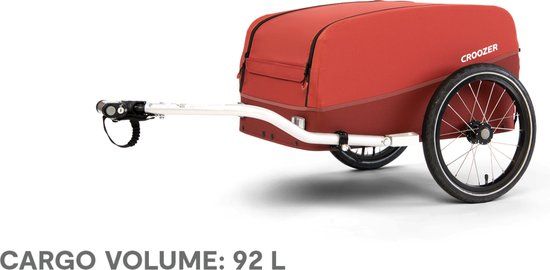 Croozer Cargo Kalle Bike Trailer - Lava Rood - 45kg - Aluminium - 2 jaar garantie