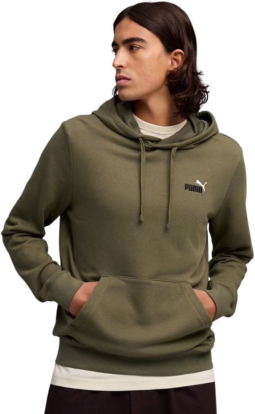 Puma Sweater Heren ESS 2 Color Small No.1 Logo Hoodie Olijfgroen - Maat XL