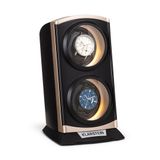 Klarstein Horlogeopwinder St. Gallen Premium , 2 Horloges, 4 Snelheden, 3 Rotatiemodi, Kijkvenster van Acrylglas, Blauwe LED-verlichting, Stil, Slijtvast en Duurzaam Kunststof - voor Automatische Horloges - Zwart - Watch Winder