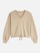 Scotch & Soda Pull col en V Femme Beige Polyester/Modal/Élasthanne Coupe Regular Manches Longues