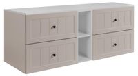 3xE living meuble bas de salle de bain, cachemire/blanc, 140 (2 x 60 + 20) x 46 x 58 cm