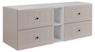 3xE living meuble bas de salle de bain, cachemire/blanc, 140 (2 x 60 + 20) x 46 x 58 cm