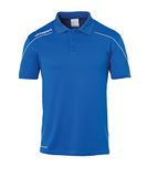 Uhlsport Stream 22 Poloshirt Kinderen Korte Mouw Katoen Regular Fit Effen Azurblau/Weiß