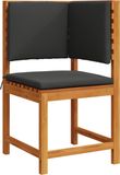 vidaXL Chaise de jardin avec coussin marron 50 x 50 x 91cm acacia massif