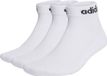 adidas Linear Gevoerde Enkelsokken 3 Paar - Unisex - Wit - Schoenmaat 31-33