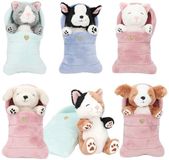 Depesche TOPModel peluche chien et chat en sac de couchage - Multicolore