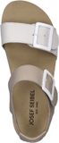 Josef Seibel Quinn 02 Dames Platte Sandalen Offwhite-Kombi Leer Maat 41