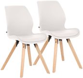 CLP Luna Set van 2 Eetkamerstoel - Modern - Rugleuning - 136 kg - Kunstleer/wit