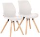 CLP Luna Set van 2 Eetkamerstoel - Modern - Rugleuning - 136 kg - Kunstleer/wit